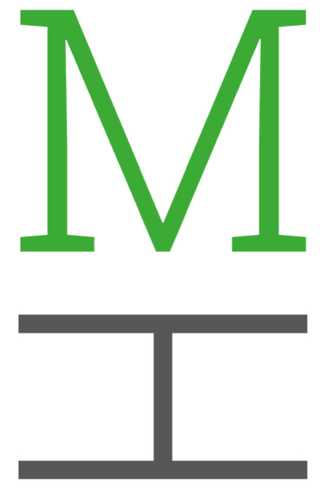 Ein Logo bestehend aus einem grünen Buchstaben M und einem grauen, seitlichen Buchstaben H.