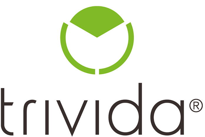 Ein Firmenlogo der Marke trivida. 
